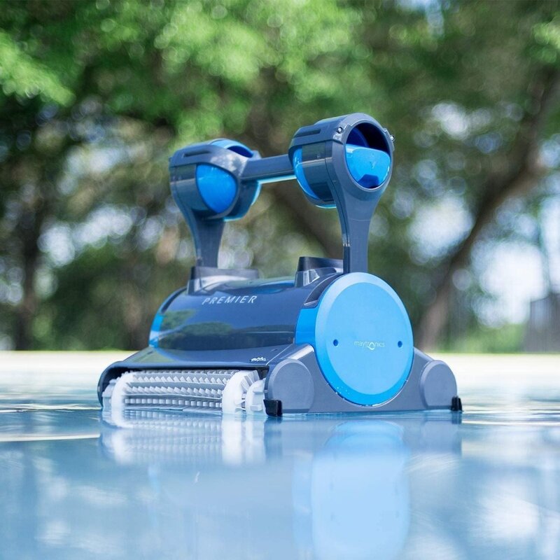 Robotic Pool Cleaner com Multimídia, Oversized Leaf Bag, padrão e filtros ultrafinos, Timer semanal Waterline limpeza e mais