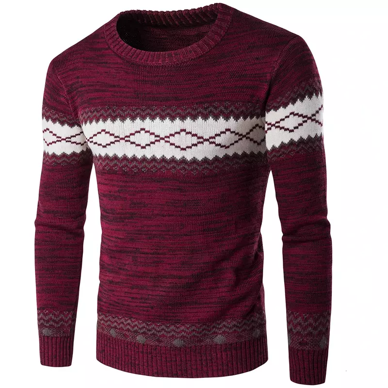 Wysokiej jakości swetry Homme ciepła dzianina 2021 nowe jesienno-zimowe swetry swetry na co dzień granatowe sweter z dzianiny z długim rękawem mężczyzn