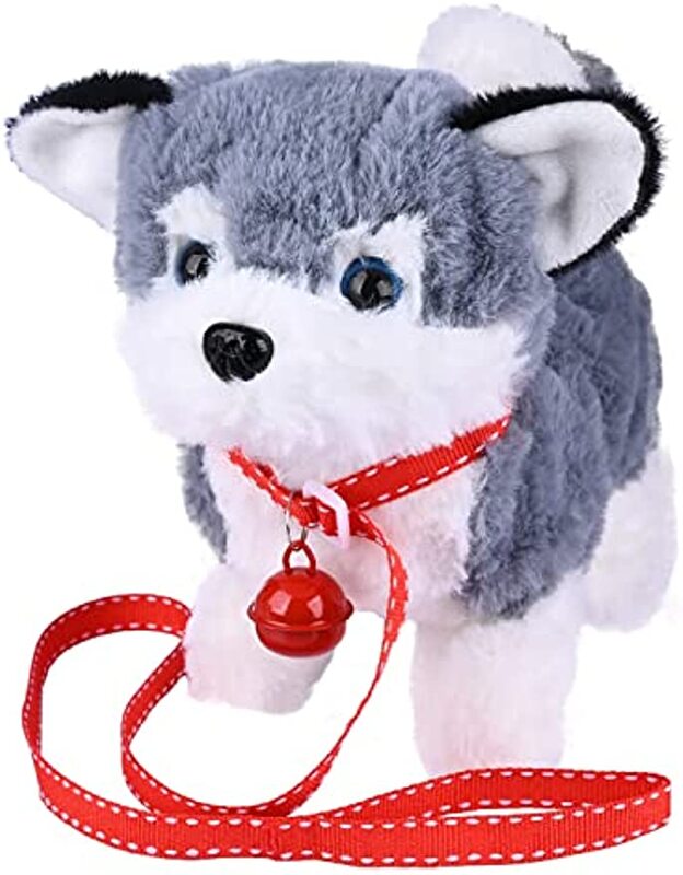 전기 시뮬레이션 강아지 봉제 장난감, 인터랙티브 개 로봇, 걷고 짖는 꼬리 흔드는 장난감, 어린이 생일 크리스마스 선물, 18cm