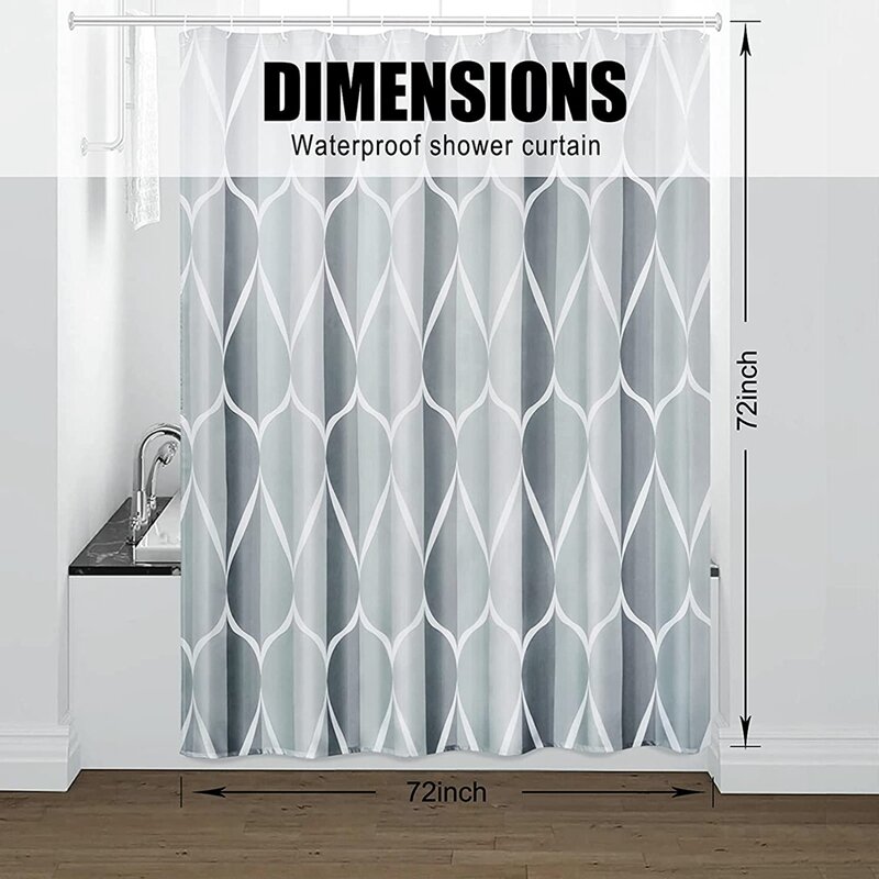 Dusch vorhang, wasserdichtes Design, schnell trocknend, Dusch vorhänge für Badezimmer, langlebig und wasch bar