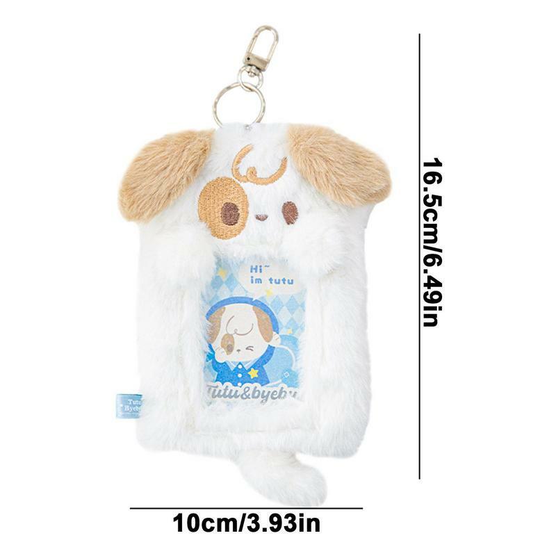 Photo Card Sleeves Cute Animal Photo Sleeves With Keychain Zipper Photocard Holder Fashion Protective Bag For Game Football Id