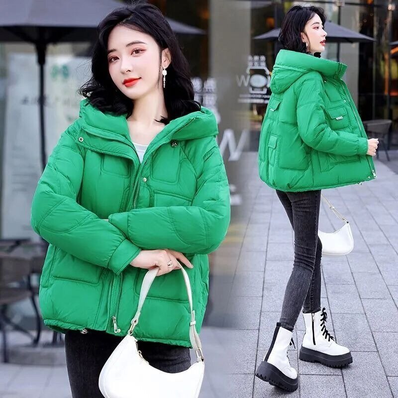 2023 New Women Down Jacket Winter Coat Female Short-Length Loose Parkas Hooded Small Fellow Outwear Thicken joint Overcoat
