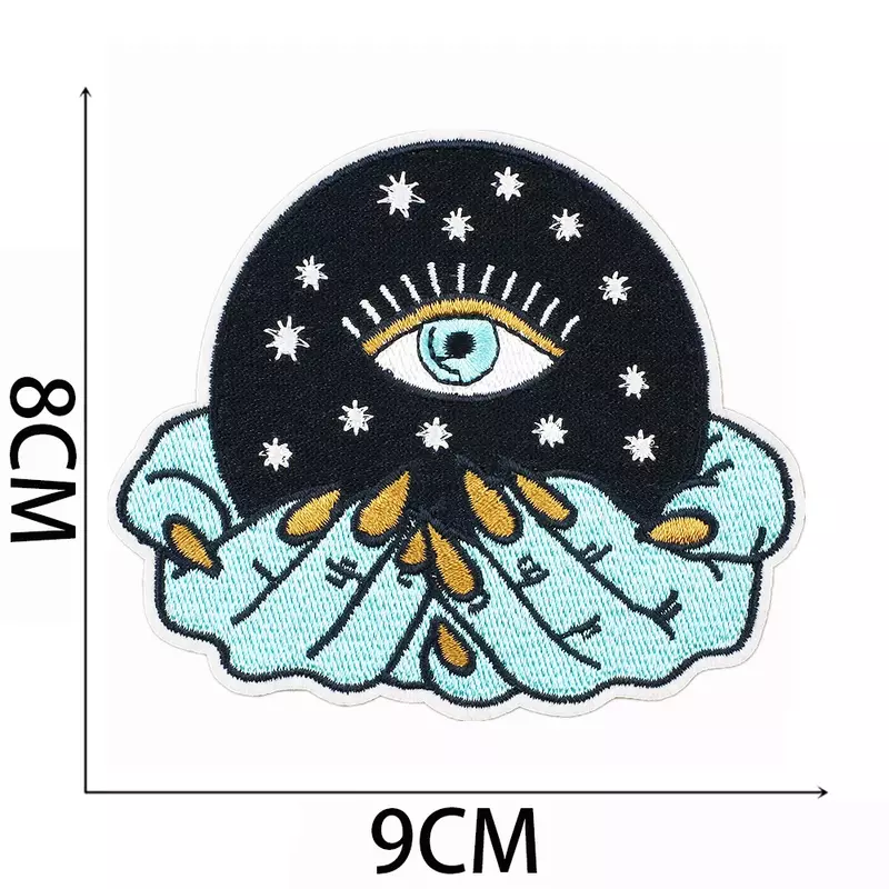 2024 New Embroidery Patch DIY Evil Eye Iron on Patches Adhesive Sticker Badges Emblem Fabric Accessories Clothing Bag Jacket Hat