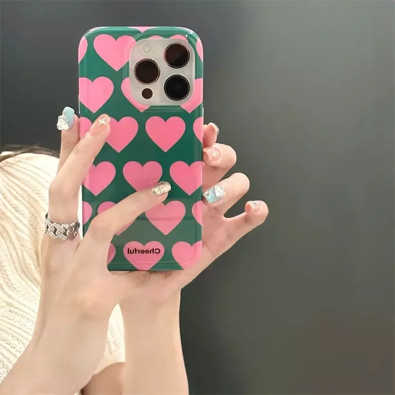 Cute Love Heart IMD Protective Phone Cases for Iphone 14 Pro Max 11 12 13 Pro Max 12 Pro 15 Shockproof Soft TPU Cover Bumper