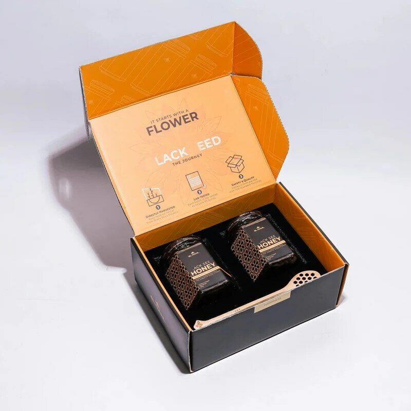 Kunden spezifisches Produkt benutzer definierte hochwertige starke Pappe Honig verpackungs box Honig glas Versand verpackungs box