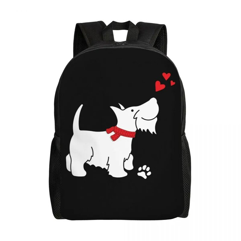 Scottish Terrier Love zaini per uomo donna resistente all'acqua School College Scottie Dog Bag Bookbag zaino di grande capacità