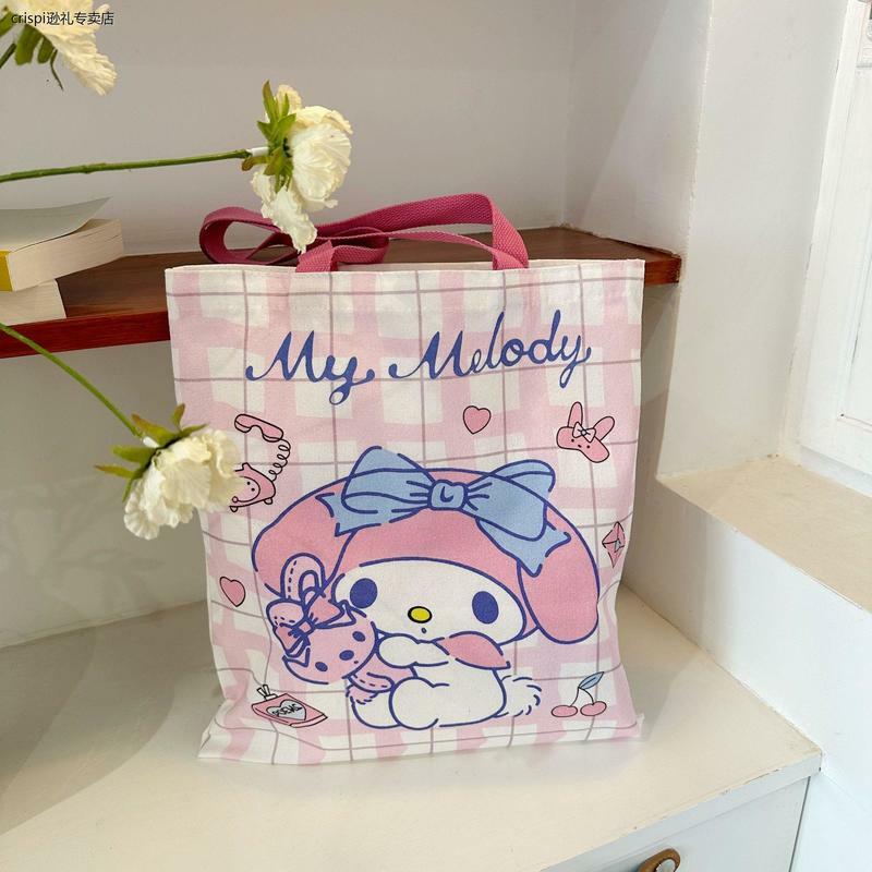Kuromi Handbag, Sanrio Anime, Surrounding Canvas Bag, Student School Handbag, Handbag, Large Capacity Bag Packaging Book
