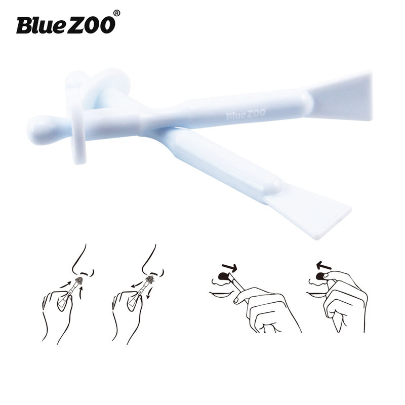 Set rimozione dei peli nasali pulizia plastica cera per il naso applicatore per la depilazione bastoncini 2 In 1 bastoncini per la pulizia a doppia testa strumento per cera