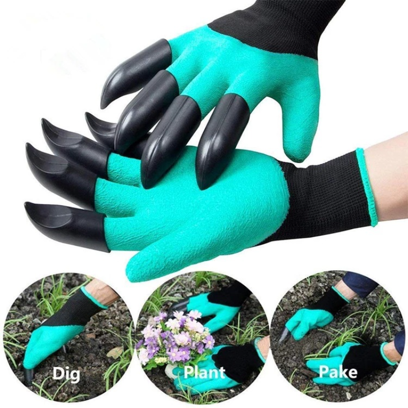 Guantes de jardín con garras de dedos individuales/dobles, guantes de trabajo de jardinería impermeables para excavar, plantar, deshierbe, semillas