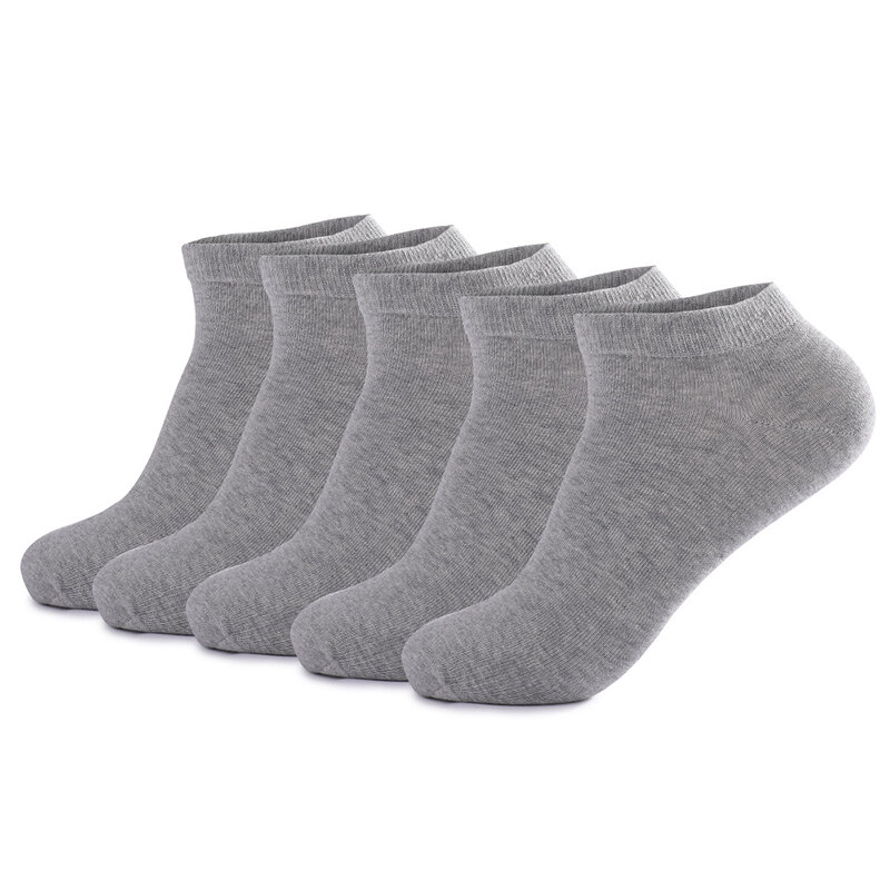 Meias de tornozelo respirável masculina, monocromática, confortável, alta qualidade, algodão, Low Cut Sock, preto, mais, Euro 49, 3 pares