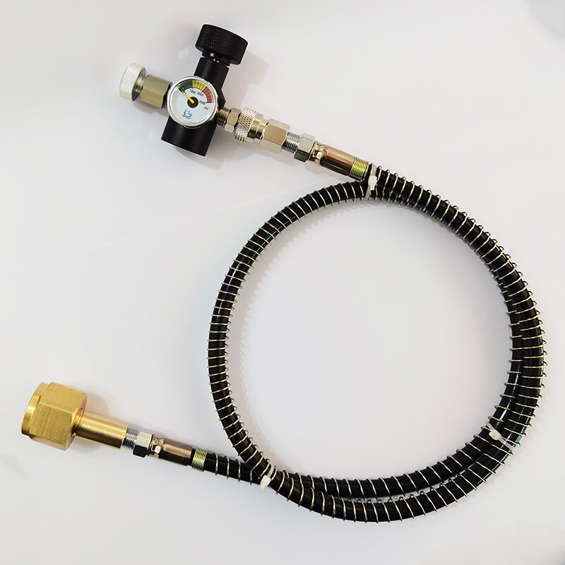Woda sodowa adapter do napełniania zbiornika cylindra Co2 z TR21-4 gwintem z wężem zestaw wskaźników W21.8-14 złączem G3/4 CGA320