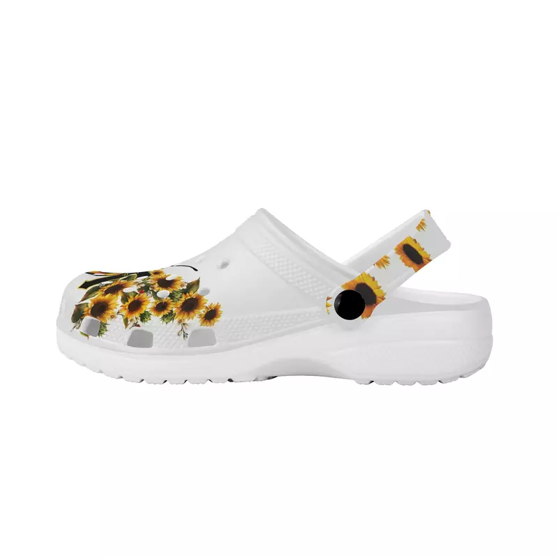 Sandalias de diseño de girasol de mariposa personalizadas, zapatillas antideslizantes populares para exteriores, zapatos para caminar en la playa para adultos, novedad de verano