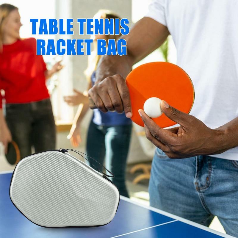 Casing raket tenis meja, sarung penyimpanan raket heksagonal, kantong jaring ganda, pengatur saku penyimpanan isolasi untuk Tenis Meja