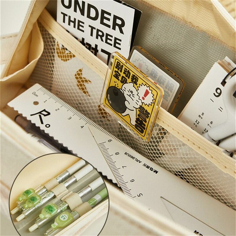 High Capacity Pencil Case Solid Color Ins Simplicity Stationery Storage Bag Canvas Washable Pencil Bag Children Gifts