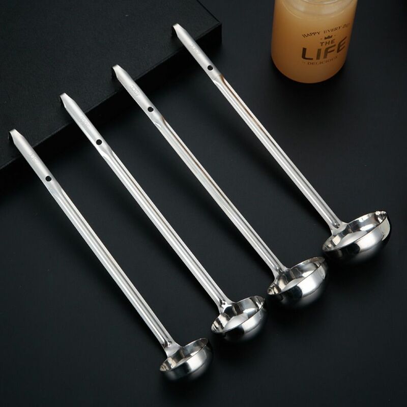 Long Handle Ramen Spoon Tablespoons Round Multi-size Dinner Scoop Stainless Steel Thickened Soup Ladle Hot Pot