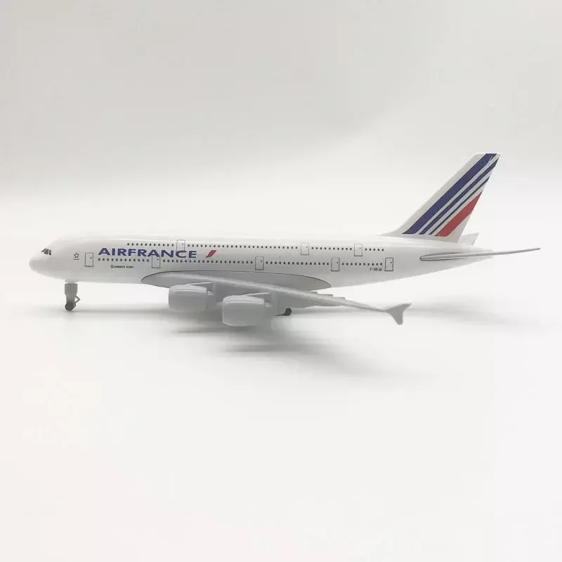 합금 금속 다이캐스트 비행기 모형, 랜딩 기어 포함, 에어 프랑스 에어버스 380 A380, 20cm