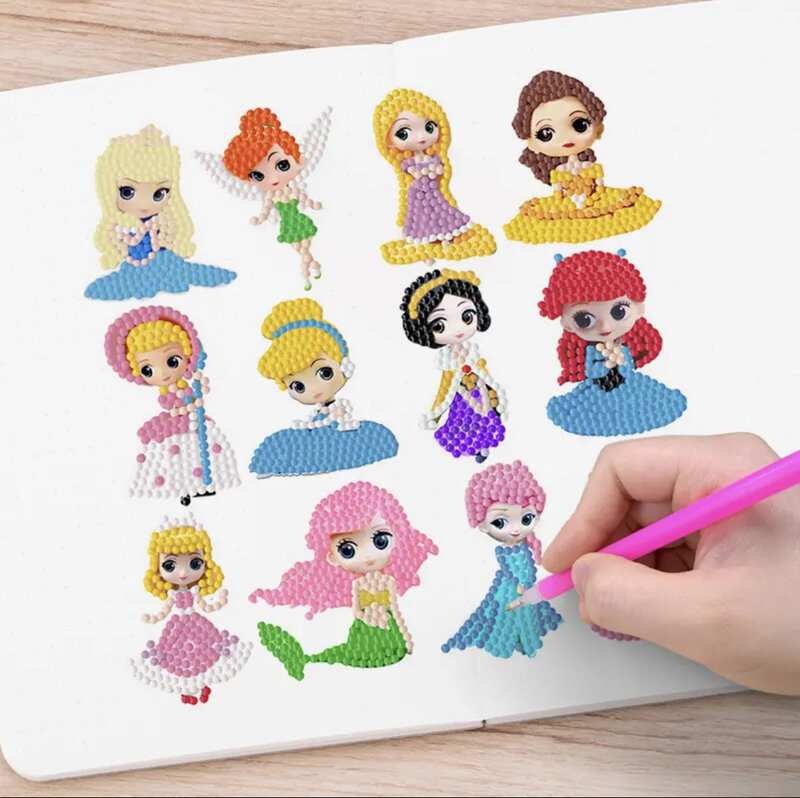 5D Diamond Painting Cartoon Princess Series DIY Sticking Drills Embroider Handiwork Enthusiast Decoration Schoolbag Best Gifts