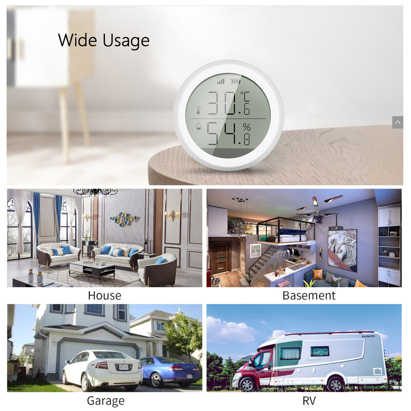 Tuya Zigbee Smart Home Temperatuur En Vochtigheid Sensor Met Led Scherm Werkt Met Google Assistent Nodig Hub