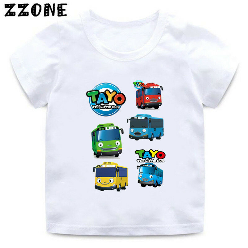 Hot Sale Tayo the Little Bus Cartoon Kids T-Shirts Girls Clothes Baby Boys T shirt Summer Short Sleeve Children Tops,ooo5837