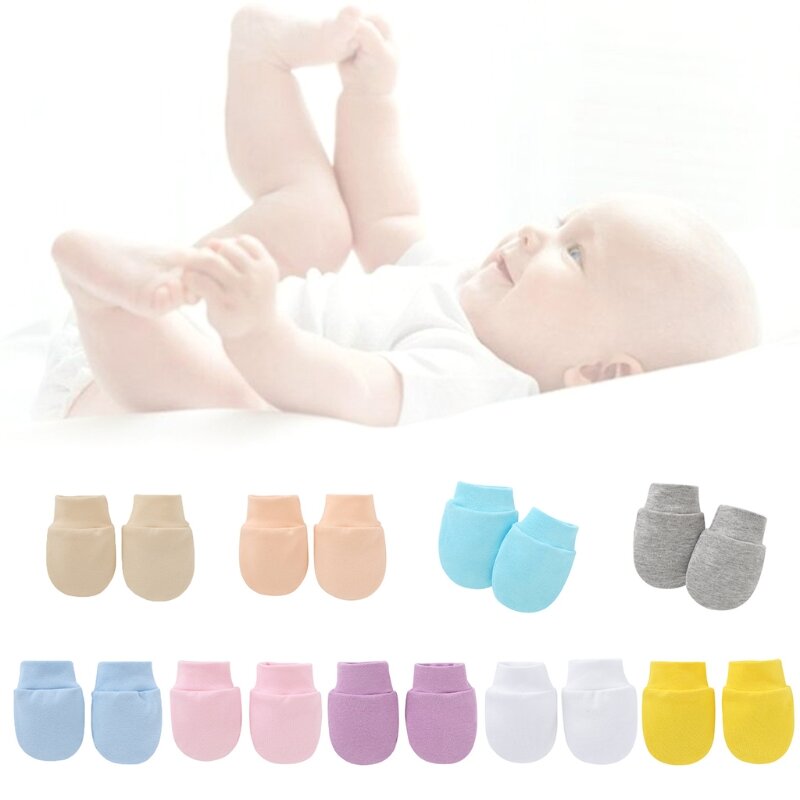 2PCS Baby Anti Scratching Soft Cotton Gloves Newborn Protection Face Scratch Anti-Grab Mittens Kids Infant Handguard Supplies