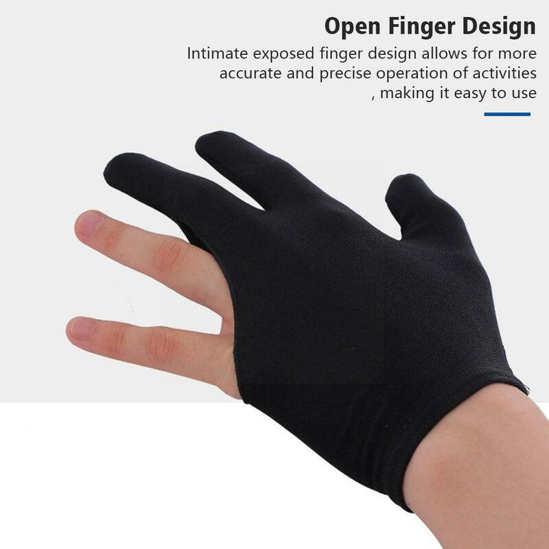1 Paar Billardtisch handschuhe universeller atmungsaktiver Anti-Rutsch-Sport-Billard finger mit drei Fingern und elastischem Handschuh s6i2