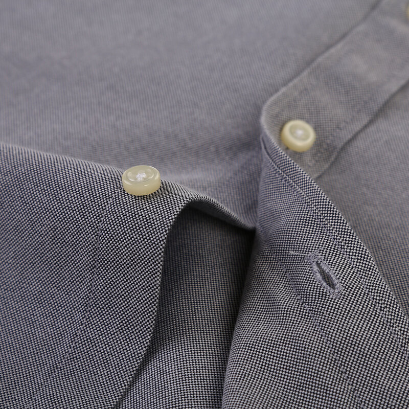 Мужская Повседневная рубашка из ткани Оксфорд, однотонная Классическая рубашка с длинными рукавами, одним накладным карманом и воротником на пуговицах, Осень-зима 2019
