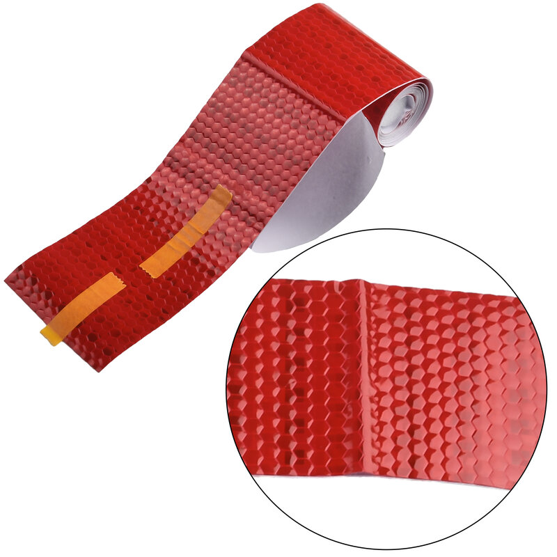 Reflective Car Sticker, 5cm X 1m, 6-Sided Pattern, White/Red/Yellow/Blue/Green, High-Quality, Waterproof, Road Safety