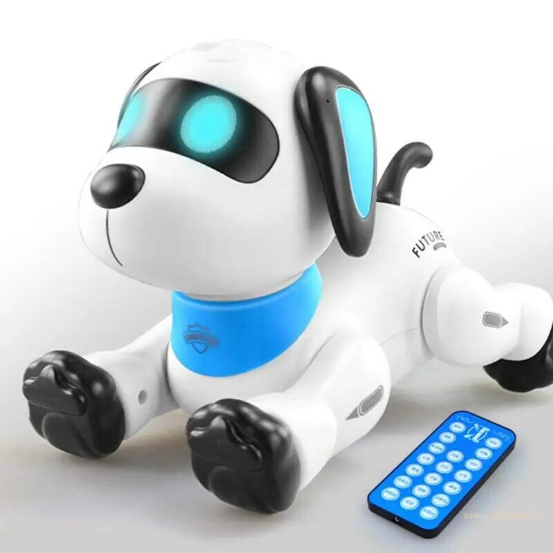 Y4ud controle remoto cão robótico dublê filhote cachorro brinquedos controle voz eletrônico pet dança robô programável com