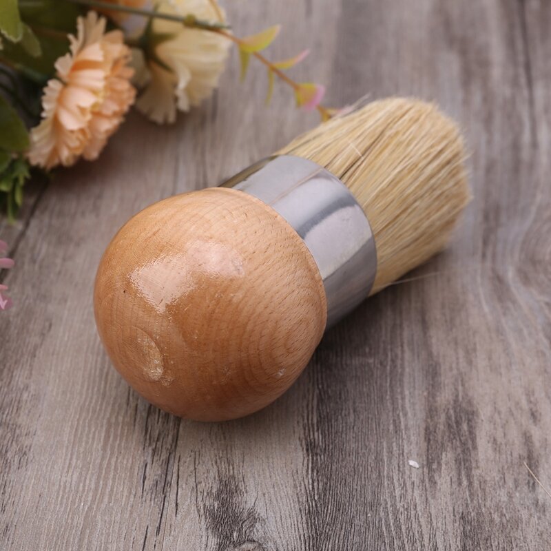 Natural Bristle Round Paint Brush for Painting, Waxing, DIY, Home Decors Dropship