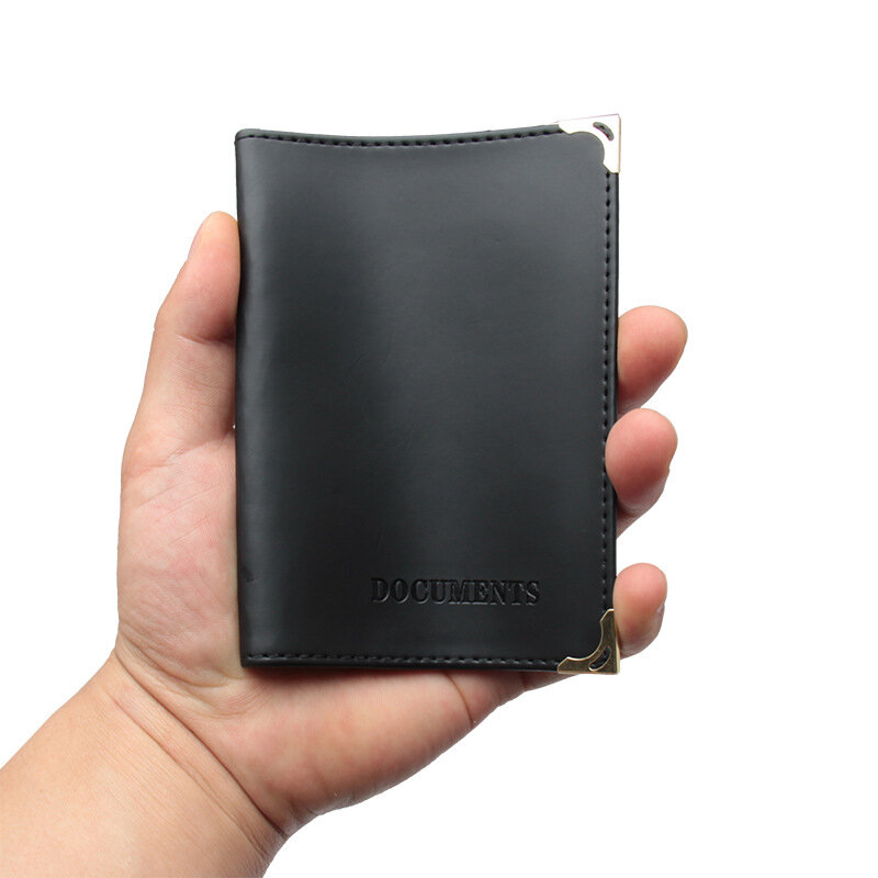 Sarung dompet kulit PU Retro untuk mobil, sarung dompet tas lisensi pengemudi otomatis Rusia tempat kartu kredit dokumen mengemudi otomatis