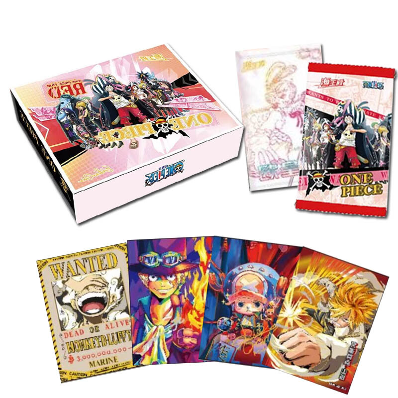 Оптовая продажа, коллекция цельных открыток, красная коробка Luffy Booster, редкий Аниме Чехол