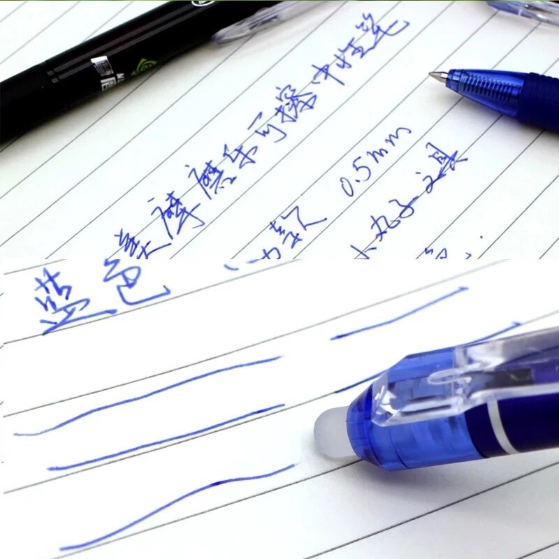 지워지는 펜 리필 0.7/0.5mm 8 색 잉크 불렛 팁 젤 펜, 사무실 및 학교 필기 문구용, 세척 가능한 핸들 막대, 8 개 세트