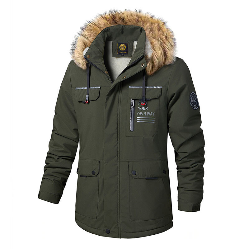 Męskie kurtki na zimno odzież termiczna płaszcz zimowy nowy w parkach elegancki męski odzież męska kurtki typu Parka sweter Plus rozmiar duży kaptur