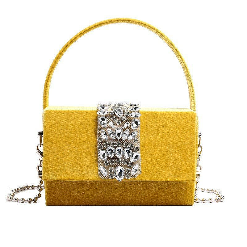 Bolsa de veludo colorida para mulheres, Messenger Chain Bag, bolsas da moda, primavera, novo, 2024