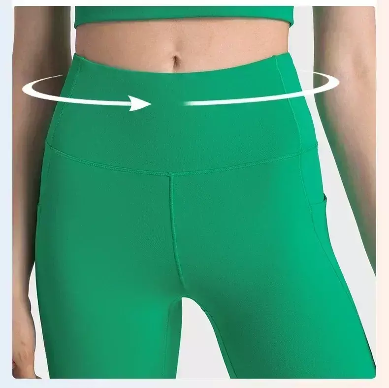 Lemon Align-pantalones de Yoga de cintura alta para mujer, mallas deportivas de tela desnuda con bolsillos, ropa deportiva para correr y Fitness