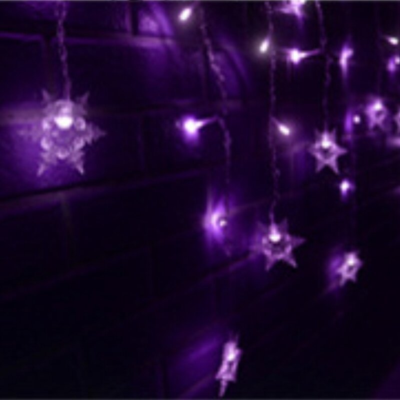 1 Piece 96 LED Snowflake String Lights Snow Fairy Garland Decoration For Christmas Halloween New Year Home Decor EU Plug-A