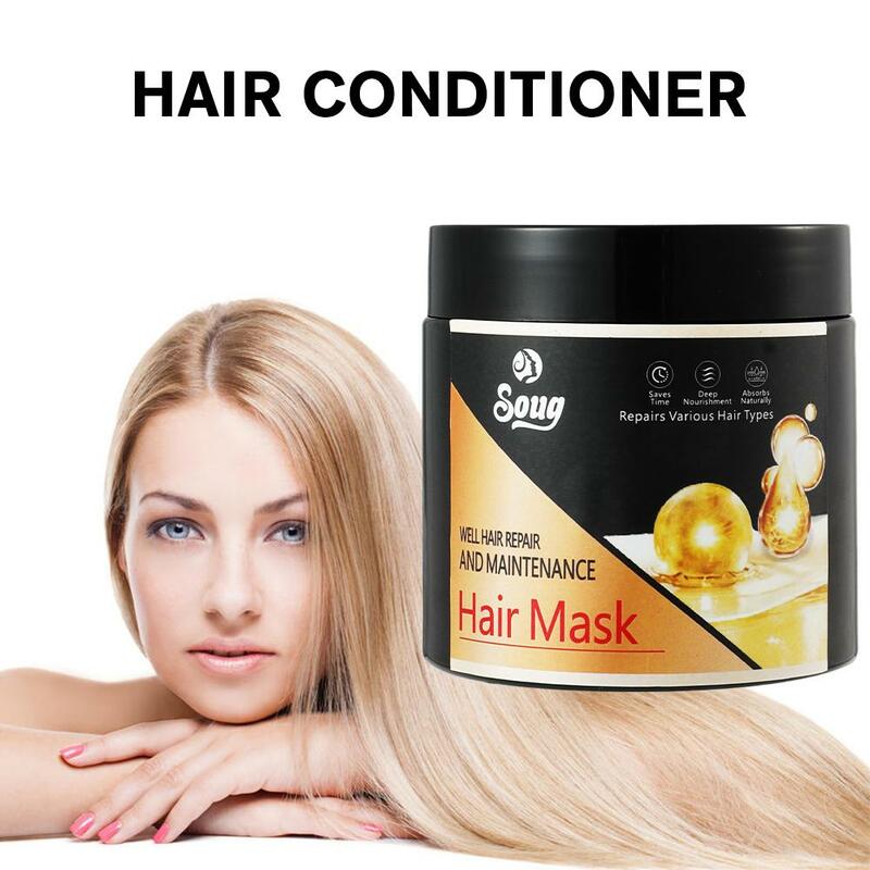 Soug-Reparación de cabello dañado, cabello rizado, suave, liso, brillante, hidratación profunda, cuidado de todo tipo de cabello, 200g, F8m1