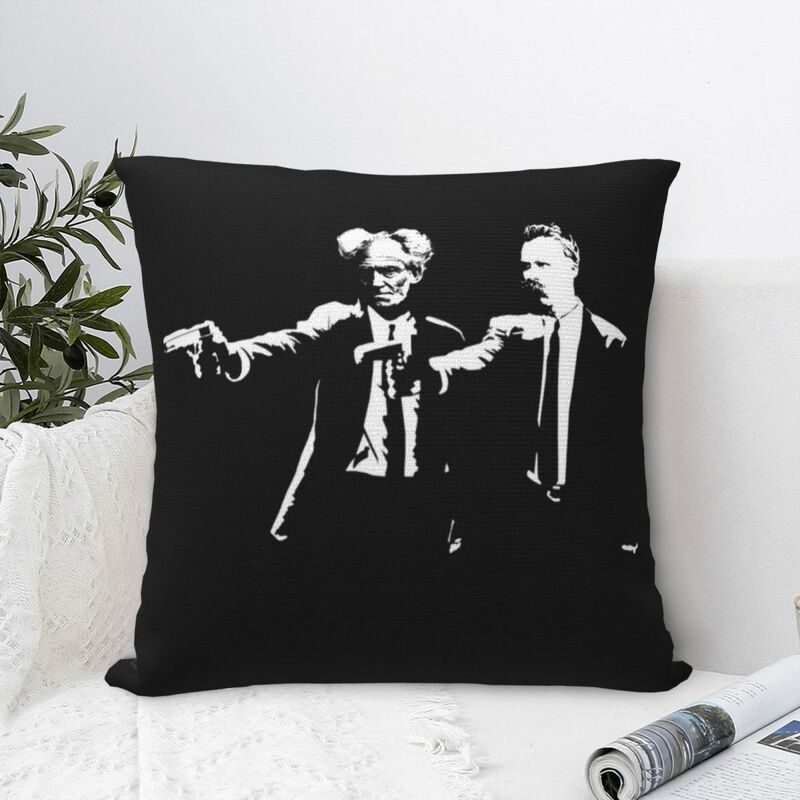 Schopenhauer y Nietzsche - Fun Philosophy, funda de almohada a cuadros para sofá, funda de almohada de lujo