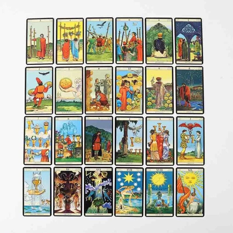 Cartas de Tarot of New Vision, 78 piezas, juegos de 10x6x4cm, bordes dorados con guía para principiantes