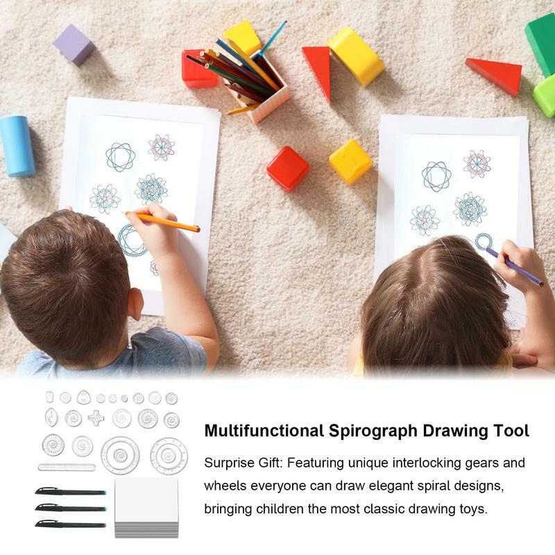 قالب رسم هندسي للأطفال ، مسطرة قياس ، أداة هندسية ، نمط جرافيتي ، مجموعة مساعدة