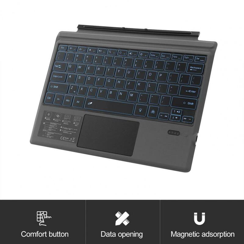 Tablet Keyboard with Pen Holder Keyboard with Colorful Backlight Surface Pro Tablet Keyboard Protective for Surface