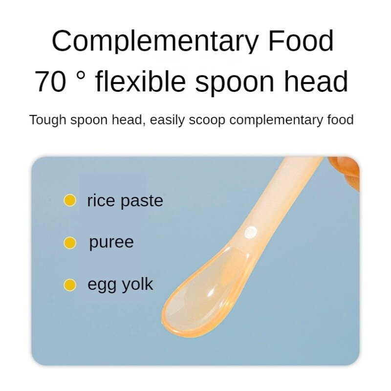 MOOZ Baby Food Spoon Silicone Spoon Set with Nano Silver 0-3M3-12M Two Pack Baby Spoon Baby Gadgets Things  Feeding CWY026