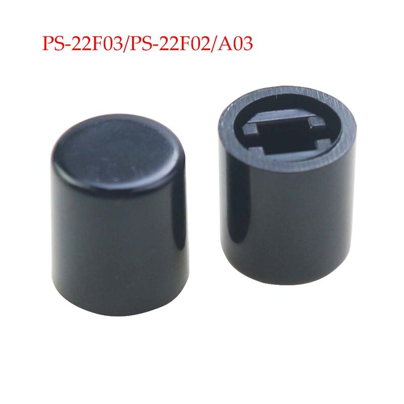 1PC PS-22F03 PS-22F02 Right Angle PCB Latching Push Button Switch with Cap DPDT Double Pole Self/No-Locking Key Power  6Pin A03