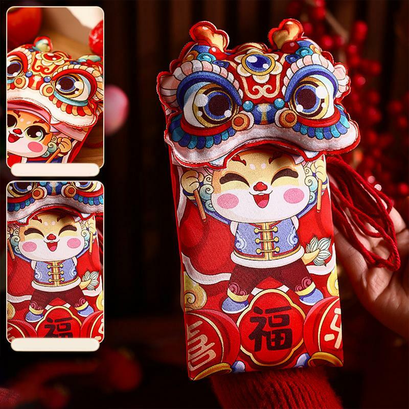2024 Spring Festival Dragon Year Lucky Money buste rosse Cartoon Design busta tascabile rossa per feste di matrimonio