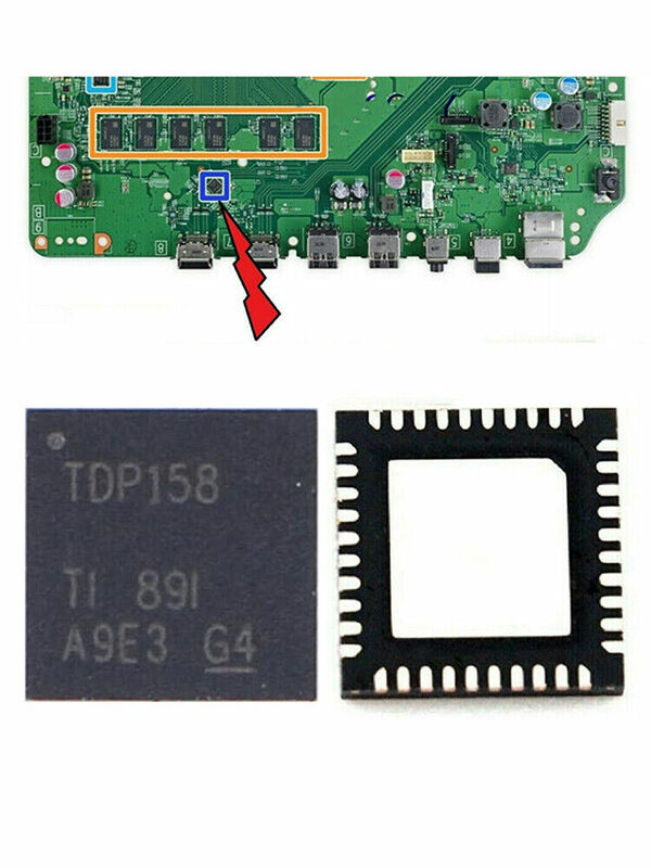 Puce IC de contrôle HDMI pour console Xbox One X, pièces de réparation compatibles, WQFN40, Tug 158