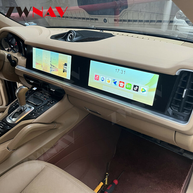 Leitor multimídia Android 13 Car Radio, Carplay sem fio integrado e Android Auto, Porsche Cayenne 958, 2010-2017, Upgrade 2024