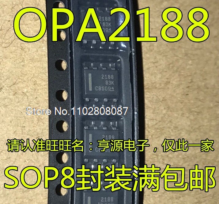 OPA2188AIDR OPA2188 2188 SOP8, 5 peças por lote
