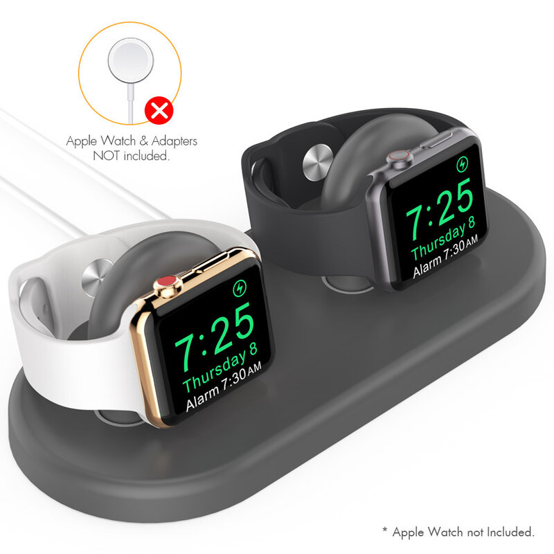 Carregador de carregamento suporte para iwatch relógio duplo base armazenamento para apple watch 7 6/5/4/3/2 se smartwatch suporte plástico doca estação