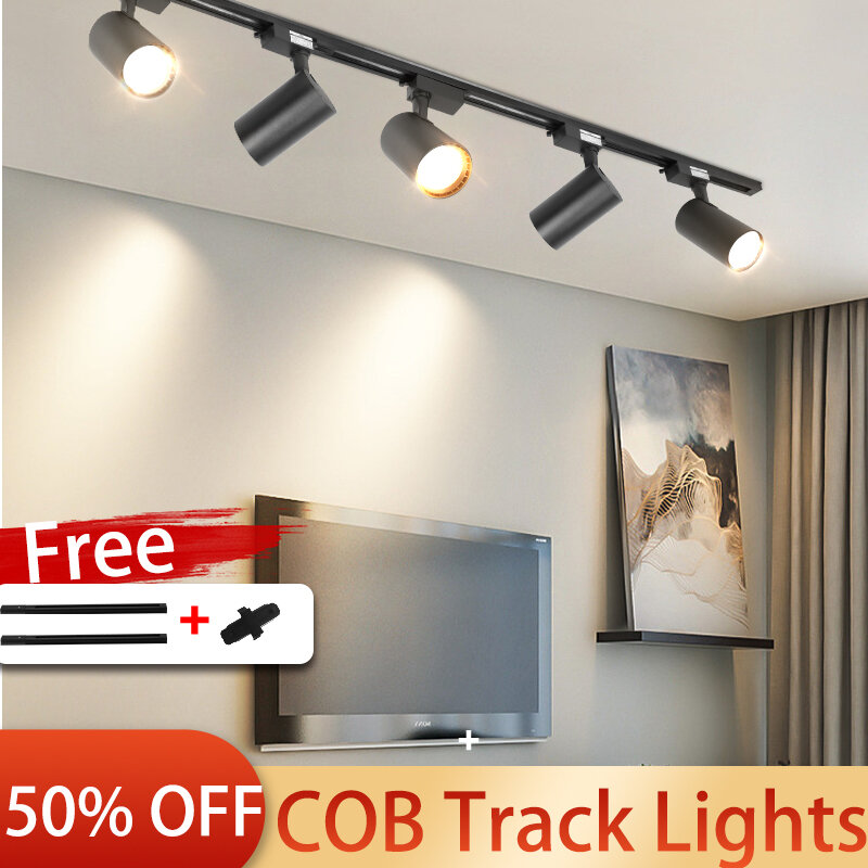 Set LED Track Light 220V Rail Lighting Ceiling Spot Led Lights Fixture for Kitchen Living Room Shop Decor 40W Ceiling Spotlight