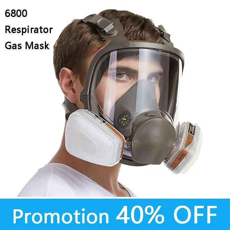 Anti-Fog Full Face Respirator, 6800 Máscara de Gás, Industrial, Pintura, Pulverização, Segurança do Trabalho, Filtro Formaldeído, Proteção